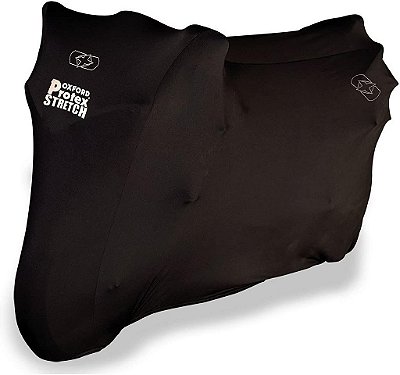 Capa de proteção para motocicleta para uso interno Oxford - Protex Stretch, preta (CV171) média (90,16 C x 38,98 L x 49,22 A)