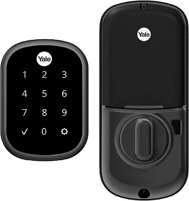 Trava de porta Yale Security Assure Lock SL - Trava de porta sem chave com tela sensível ao toque em preto suede