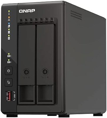 Dispositivo de Armazenamento em Rede de Alta Performance QNAP TS-253E-8G-US com processador Intel Celeron Quad-core, 8 GB de RAM DDR4 e Conectividade de Rede Dual 2.5GbE (2.5G/