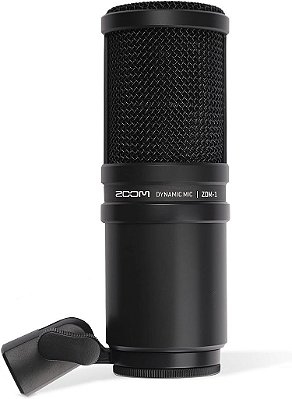 Microfone dinâmico Zoom para podcasts, locuções, entrevistas, vocais e muito mais, alta capacidade SPL, corpo de metal robusto e grande diafragma.