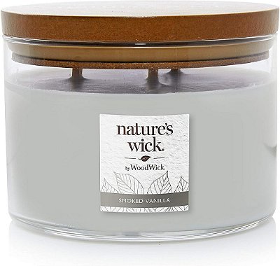 Vela de 3 pavios Smoked Vanilla da Nature's Wick, 18 oz.