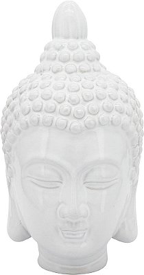 Cabeça de Buda em cerâmica de 10 Sagebrook Home, Branca