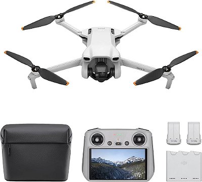 DJI Mini 3 Fly More Combo (DJI RC), Mini Drone leve com vídeo 4K HDR, tempo de voo de 38 minutos, filmagem vertical verdadeira, retorno ao ponto de origem, transmissão de vídeo de até 10 km, drone com câmer