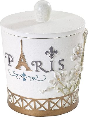 Avanti Linens - Pote Coberto, Pote Decorativo para Banheiro ou Cozinha, Multiuso (Coleção Paris Botanique)