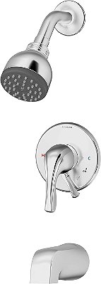 Symmons S-9602-PLR-B-1.5-TRM Origens Único Punho 1-Spray Banheira e Chuveiro Torneira Acabamento em Cromo Polido - 1.5 GPM (Válvula não