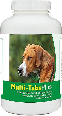 Suplemento mastigável Healthy Breeds English Foxhound Multi-Tabs Plus com 180 comprimidos