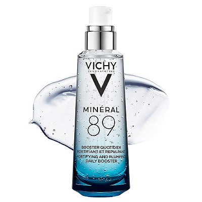 Soro Facial Vichy Mineral 89 Ácido Hialurônico, Hidratante em Gel Facial e Soro Hidratante e Hidratante em Ácido Hialurônico Puro para Peles Sensíveis e Secas.