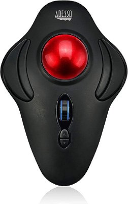 Mouse Ergonômico de Trackball de Dedo sem Fio Adesso iMouse T40 com Receptor USB Nano, Design de 7 Botões Programáveis ​​e Interruptor de DPI de 5 Níveis, para Mão Esquerda e Direita