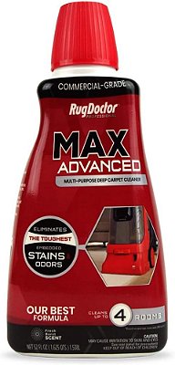 Limpa-tapetes profissional multiuso Rug Doctor MAX Advanced, 52 oz., Remove as mais difíceis manchas e odores impregnados de tapetes, carpetes e estofados.
