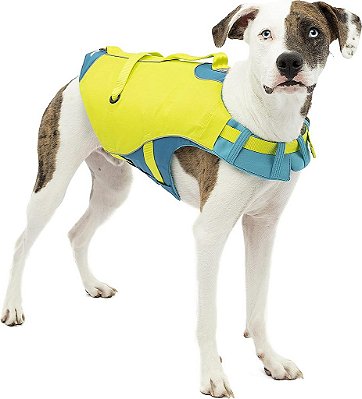 Colete salva-vidas para cães Kurgo Surf n' Turf - Colete salva-vidas para natação e passeios de barco - Colete salva-vidas para cães com alça de resgate e detalhes refletivos