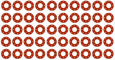 Junta de borracha vermelha Sterling Seal CFF7237.200.062.300X50 7237, face completa, 2,38 de diâmetro interno, tamanho de tubo de 2, 1/16 de espessura, classe