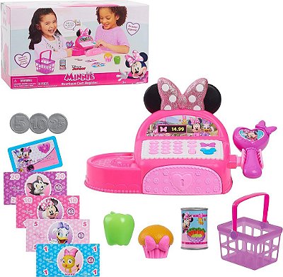 Registradora da Minnie Mouse Bowtique da Disney Junior com Sons e Dinheiro de Brincar, Brinquedos Oficiais Licenciados para Crianças a partir de 3 anos, Exclusivo da Amazon