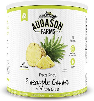 Augason Farms - Pedacinhos de Abacaxi Liofilizados 12 oz