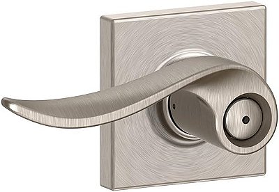 Maçaneta para Cama e Banho Sacramento Trim Collins, Níquel Acetinado Schlage F40 SAC 619