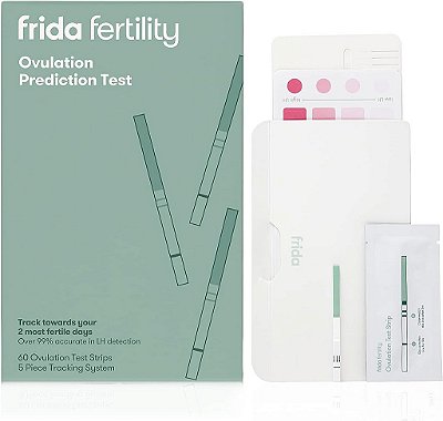 Teste de Predição de Ovulação da Fertilidade Frida - Mais de 99% de Precisão, Encontre sua Janela de Fertilidade de 48 Horas sem Necessidade de Aplicativo - 60 Tiras + Sistema de Rastreamento