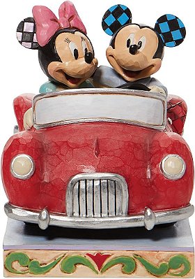 Enesco Disney Tradições por Jim Shore Minnie e Mickey Mouse em Figurino de Carro, 5,2 Polegadas, Multicolorido