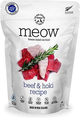 A Comida Natural para Animais de Estimação da Nova Zelândia Meow Beef & Hoki Carne de Gato Crua Congelada, Misturador, ou Cobertura, ou Petisco - Receita de Ingredientes Naturais, Rica em Proteínas,