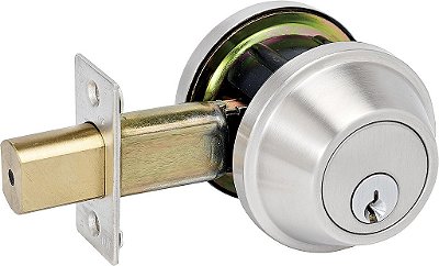 Fecho de segurança comercial Master Lock DSCHSD32D Heavy Duty de cilindro simples, Grau 2, com proteção contra arrombamento, acabamento cromado escovado