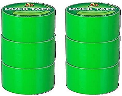 Fita adesiva Duck Brand Duck Color, 6 rolos, verde limão neon (1265018_C)