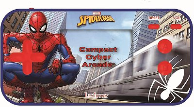 LEXiBOOK Marvel Spider-Man Peter Parker, Compact Cyber Arcade®, Portable Gaming Console, 150 Jogos, Tela Colorida LCD, Alimentado por Bateria, Azul, JL2367SP