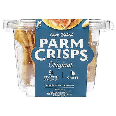 ParmCrisps - Biscoitos de queijo parmesão, feitos simplesmente com 100% de queijo parmesão REAL | Snacks saudáveis Keto, baixo teor de carboidratos, alto teor de proteínas, sem glúten
