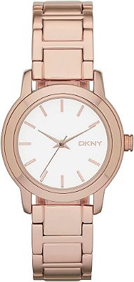 Relógio feminino DKNY Tompkins de vestir, com mecanismo de quartzo e pulseira de metal