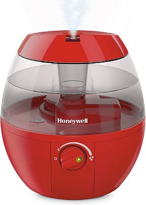 Honeywell HUL520R MistMate Umidificador de névoa fria ultrassônico, vermelho - Umidificador de névoa fria para quarto, casa ou escritório.