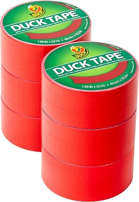 Fita adesiva Duck Brand Duck Color, 6 rolos, vermelha (1265014_C)