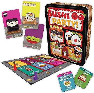 Sushi Go Party! - O Jogo de Cartas Deluxe Pegar e Passar da Gamewright, Multicolorido.
