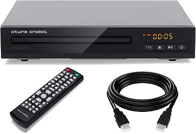 Reprodutor de DVD analógico atune suportado 1080P, todos os discos de CD livres de região, com sistema NTSC/PAL, saída HDMI AV coaxial, design compacto, cabos e controle remoto aplicáveis para TV domést