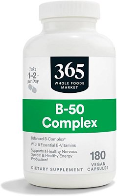 365 pela Whole Foods Market, Complexo de Vitamina B50, 180 Cápsulas Vegetarianas