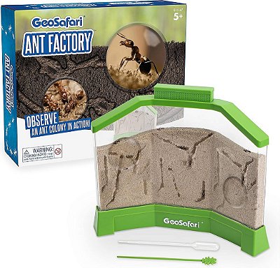 Educational Insights GeoSafari Fábrica de Formigas com Areia, Observar Formigas ao Vivo, Brinquedo de Aprendizado STEM, Idade 5+, Grande