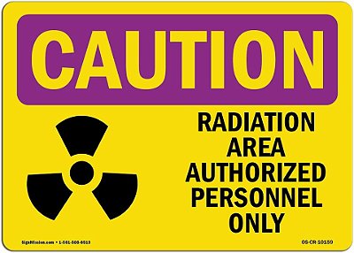Sinal de Aviso de Radiação - Apenas Pessoal Autorizado | Adesivo | Proteja Seu Negócio, Local de Construção, Armazém e Área da Loja | Feito nos EUA
