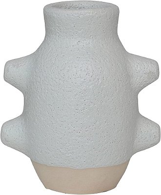 Vaso de cerâmica abstrato Creative Co-Op, acabamento branco vulcânico