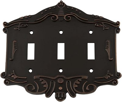 Placa de cobertura de interruptor de luz vitoriano da Nostalgic Warehouse com única alavanca em bronze atemporal