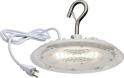 Luminária de LED redonda Satco 65/970 Hi-Pro de 8 polegadas para lojas, luz utilitária UFO, 60 watts, branca.