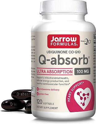 Fórmulas Jarrow Q-Absorb Co-Q10 100 mg - 120 Cápsulas Softgel - Co-Q10 de Alta Absorção - Suporte Antioxidante para Produção de Energia Mito