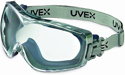 Óculos de segurança Honeywell Uvex Stealth OTG com lente anti-embaçante Clear HydroShield e tira de tecido (S3970HSF)