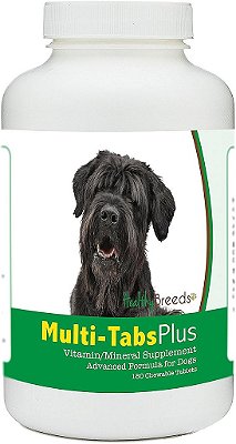 Suplemento mastigável Healthy Breeds Black Russian Terrier Multi-Tabs Plus com 180 comprimidos