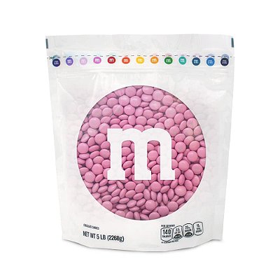 M&M’S Balas de Chocolate ao Leite Rosa, 5 libras de M&M'S em Embalagem Reselável para Barras de Chocolate, Aniversários, Chás de Bebê, Revelações de Gênero, É uma Menina, Mesas de Sob