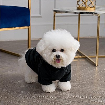 Moletom Juicy Couture Bling Velour para Animais de Estimação - Preto - M/L - Moletom para Cães Pequenos ou Gatos