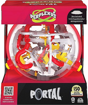 Jogos Spin Master Perplexus Portal, Labirinto de Bola 3D Puzzle Fidget Toys Jogos para crianças Jogos de viagem Puzzle Games Fidget Ball com 150 obstáculos, para adultos e crianças a partir de 8 anos.