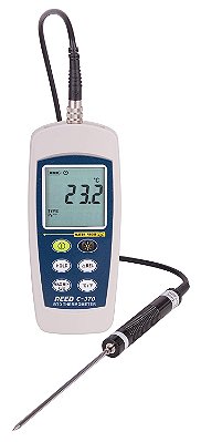 Termômetro RTD REED Instruments C-370-NIST, -148 a 572°F (-100 a 300°C), À Prova D'Água (IP67), Inclui Certificado Rastreável