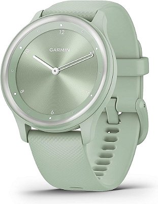 Garmin vivomove Sport, Smartwatch Híbrido, Recursos de Saúde e Bem-Estar, Tela Sensível ao Toque, Verde Claro