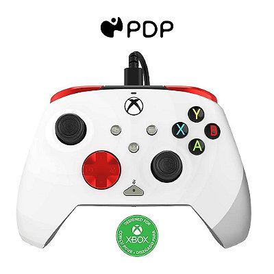 Controle com Fio Avançado Licenciado para Xbox Series X|S/Xbox One/PC, Customizável, com Suporte de Aplicativo - Branco Radial