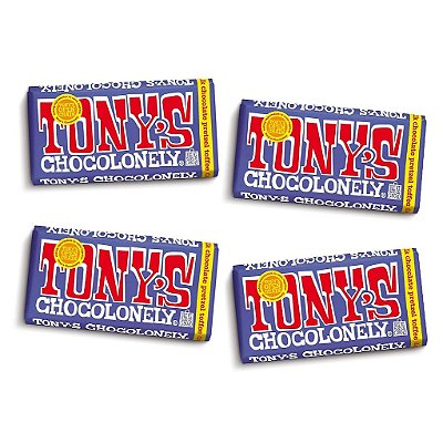 Tablete de chocolate ao leite escuro Tony's Chocolonely 42% com Pretzel e Toffee - 6,35 oz, 4 barras