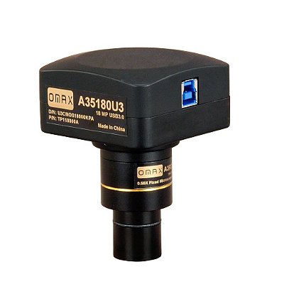 Câmera Digital USB3.0 OMAX 18.0MP para Microscópio com Lâmina de Calibração de 0,01mm (Compatível com Windows 8 e 10, Mac OS X, Linux) A35180U3