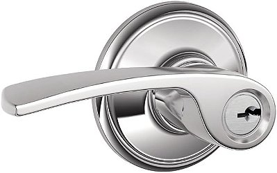 Fechadura de entrada com alavanca Merano Schlage F51A MER 625, cromada brilhante