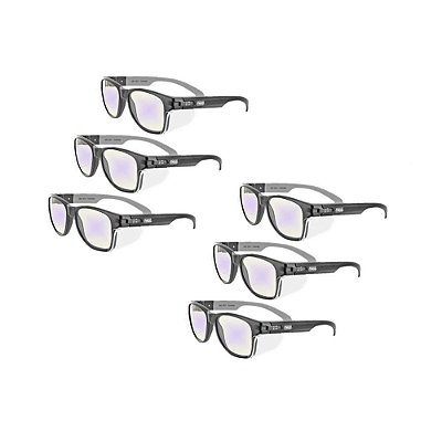 Óculos de Segurança Antiembaçantes MAGID Gemstone Y50 com Proteção Lateral, Lentes Bloqueadoras de Luz Azul, Lentes de Policarbonato Resistentes a Riscos, 6 Pares