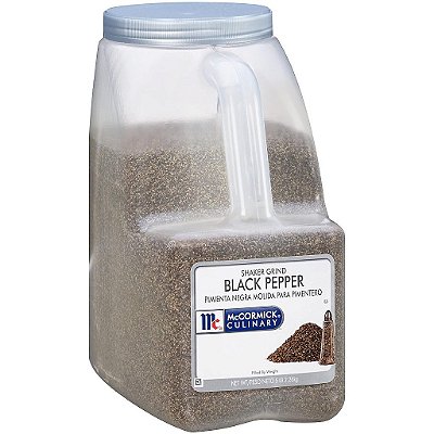 McCormick Culinary Shaker Moedor de Pimenta Preta, 5 lb - Um recipiente de 5 libras de pimenta preta a granel para uso em restaurantes, ótimo em saladas, carnes, legumes e muito mais.
